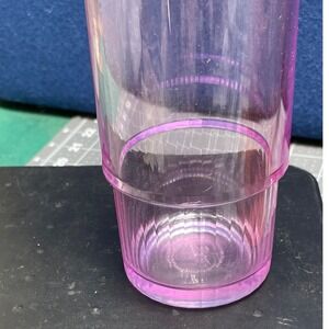 Tupperware Impressions Purple Translucent Stackable Plastic Tumbler Cup 12 oz